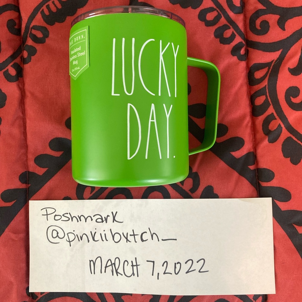 Rae Dunn “Lucky Day” insulate mug.